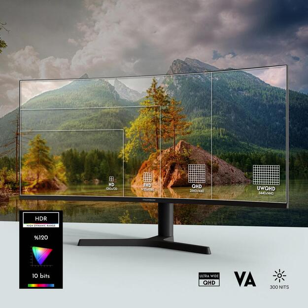 LCD Monitor|THOMSON|34  |3440 x 1440 pixels|UltraWide Quad HD|LCD|Curved|M34QG7Y14C 12