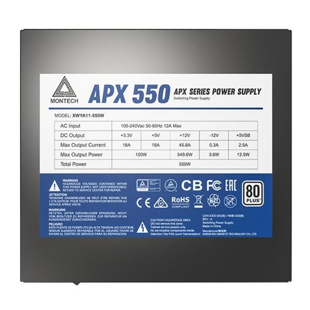 Power Supply|MONTECH|APX 550W|550 W|APX550
