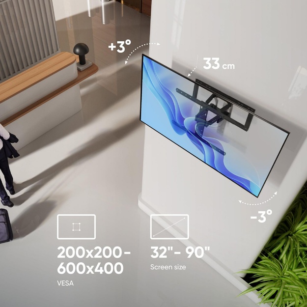 TV SET ACC WALL MOUNT /32-90 /BLACK SM6-B ONKRON