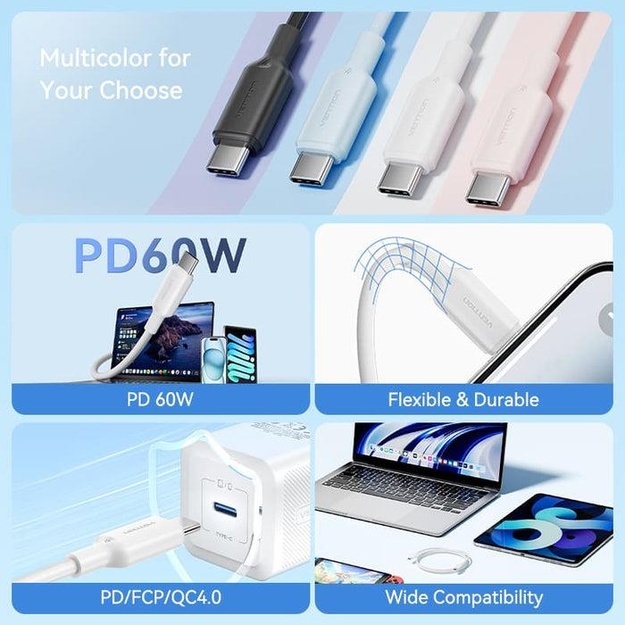 CABLE USB-C TO USB-C/1M BLACK TRCBF VENTION