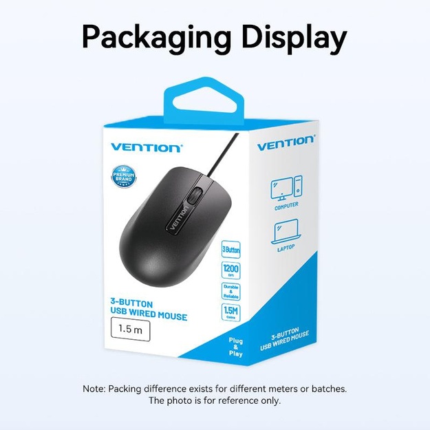 MOUSE USB OPTICAL BLACK/KTABG VENTION