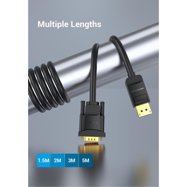 CABLE DP TO VGA 2M/BLACK HBLBH VENTION