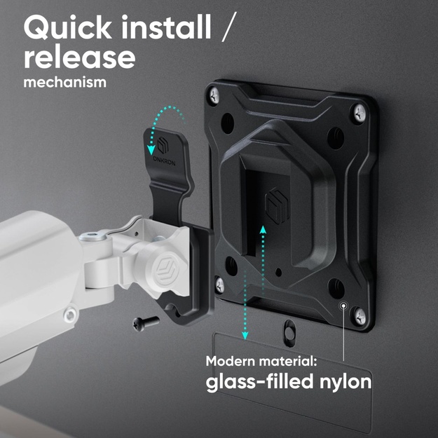MONITOR ACC DESK MOUNT/13-32  BLK/WHT G160-BW ONKRON
