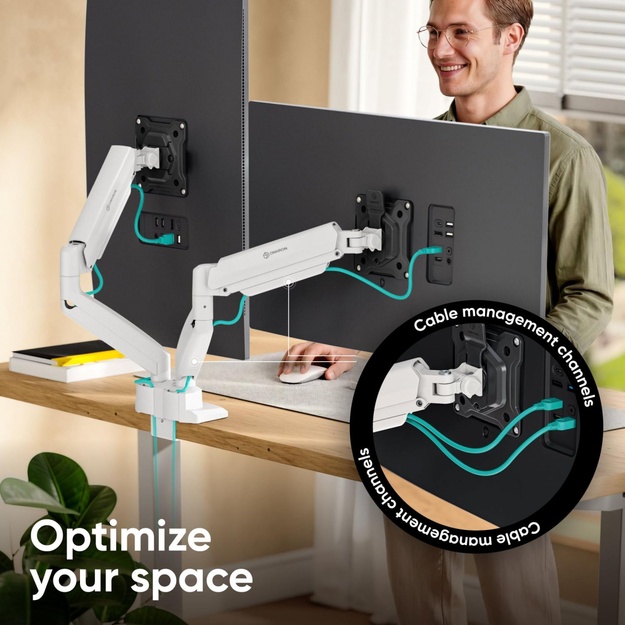 MONITOR ACC DESK MOUNT/13-32  BLK/WHT G160-BW ONKRON