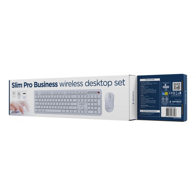 KEYBOARD +MOUSE WRL ENG/WH KBS-WPS-01-W GEMBIRD