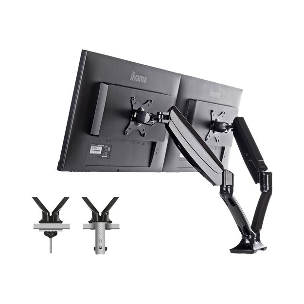 IIYAMA DS3002C-B1 ACC Flexible desk mount for dual monitor 10i-27i height adj. gas spring size VESA 75x75/100x100 1-5kg (P)
