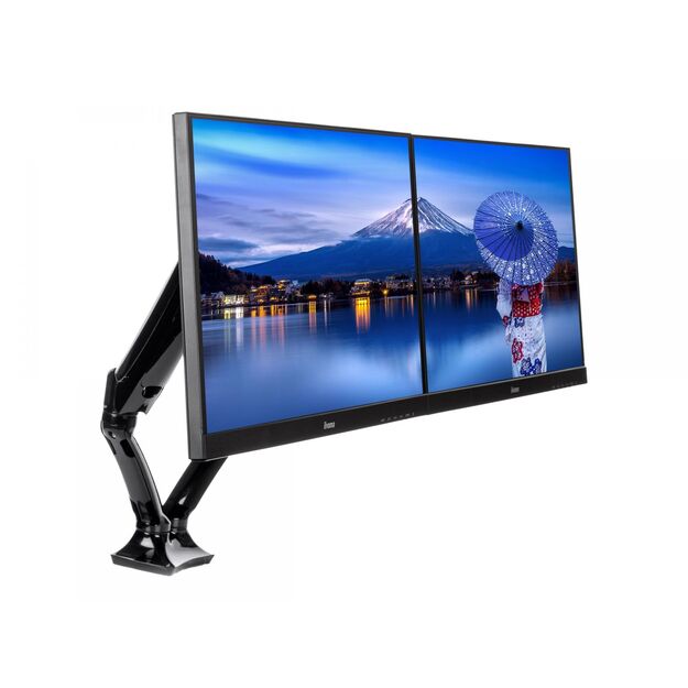 IIYAMA DS3002C-B1 ACC Flexible desk mount for dual monitor 10i-27i height adj. gas spring size VESA 75x75/100x100 1-5kg (P)