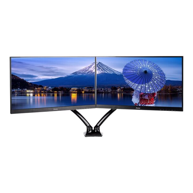 IIYAMA DS3002C-B1 ACC Flexible desk mount for dual monitor 10i-27i height adj. gas spring size VESA 75x75/100x100 1-5kg (P)