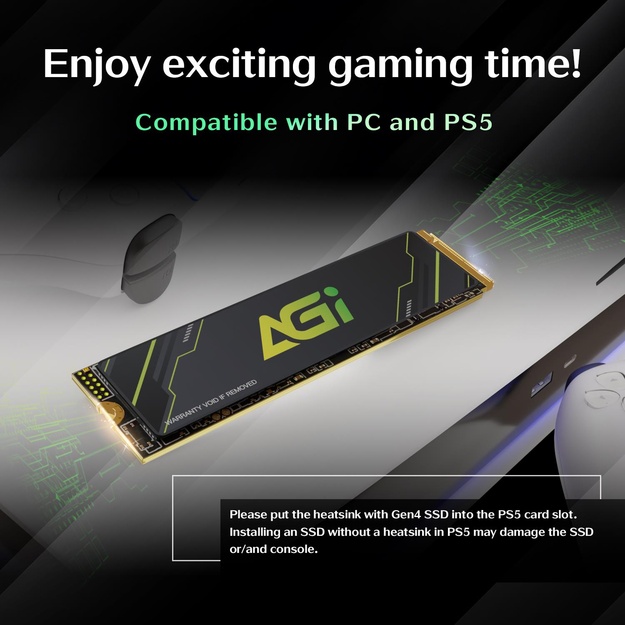 SSD|AGI|600xTBW rating|MTBF 1600000 h|Read speed 4700 MB/s|Write speed 2800 MB/s|NVMe Yes|PCI Express 4.0|M.2|1000 GB|AGI1T0G43AI818-CB