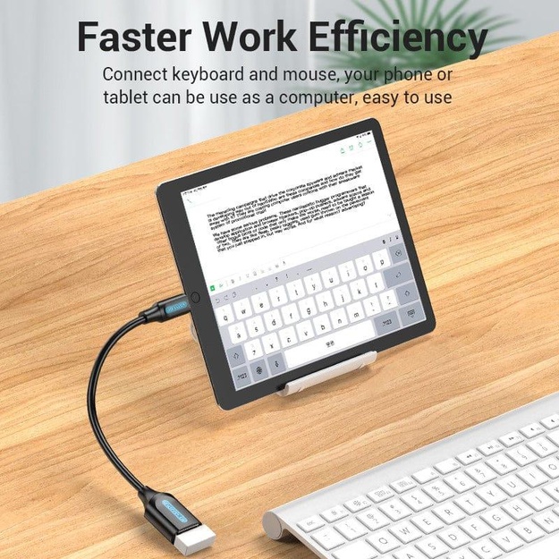 CABLE USB2.0C MALE TO A FEMALE/0.15M BLACK CCSBB VENTION