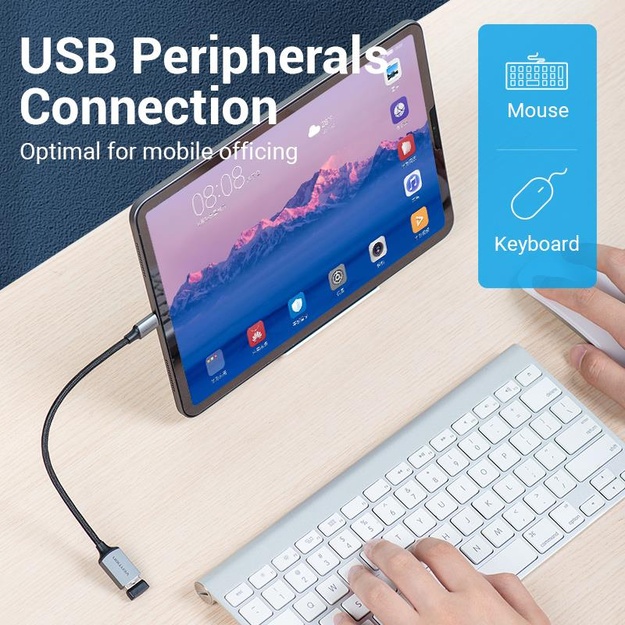 CABLE USB3.0C MALE TO A FEMALE/0.15M GRAY CCXHB VENTION