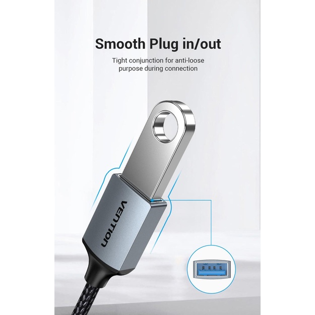 CABLE USB3.0C MALE TO A FEMALE/0.15M GRAY CCXHB VENTION