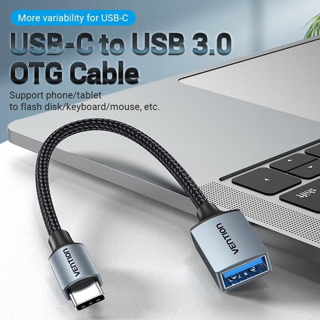 CABLE USB3.0C MALE TO A FEMALE/0.15M GRAY CCXHB VENTION