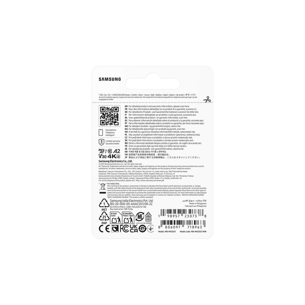 MEMORY MICRO SDXC T9 256GB/V30 MB-MH256T/WW SAMSUNG