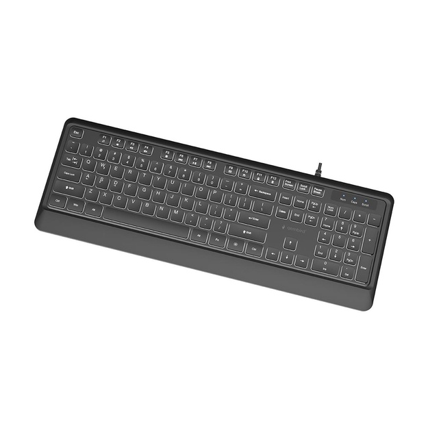 GEMBIRD Slim wired backlight keyboard black US layout