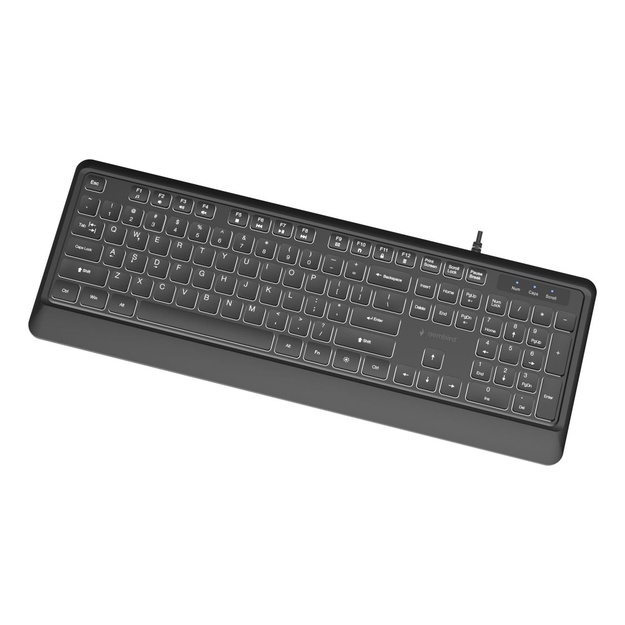 GEMBIRD Slim wired backlight keyboard black US layout
