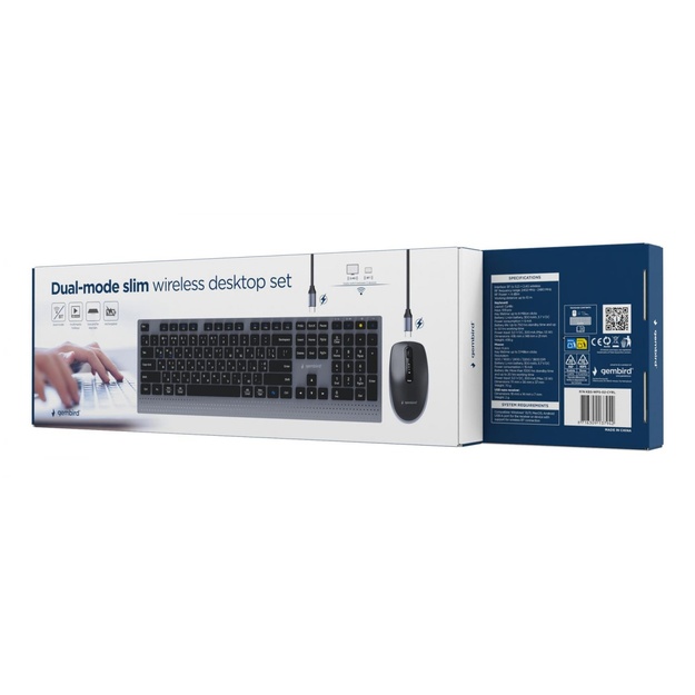 KEYBOARD +MOUSE WRL CYRILLIC/BK KBS-WPS-02-CYRL GEMBIRD