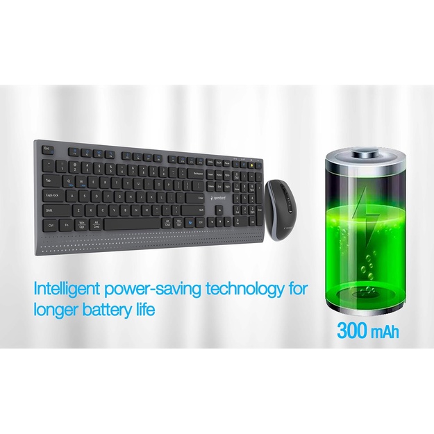 KEYBOARD +MOUSE WRL ENG/BK KBS-WPS-02 GEMBIRD