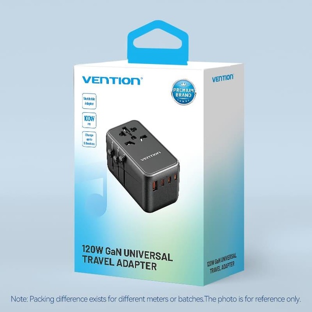 POWER ADAPTER TRAVEL 4PORT/BLACK FJGB0 VENTION
