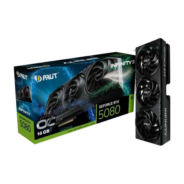 Graphics Card|PALIT|NVIDIA|GeForce RTX 5080|2295 MHz|16 GB|GDDR7|256 bit|PCI Express 5.0|Active|NE75080U19T2-GB2035S