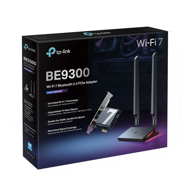 TP-LINK BE9300 Tri-Band Wi-Fi 7 Bluetooth PCI Express Adapter