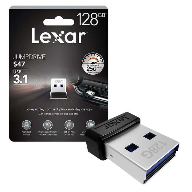 USB raktas MEMORY DRIVE FLASH USB3 128GB/S47 LJDS47-128ABBK LEXAR