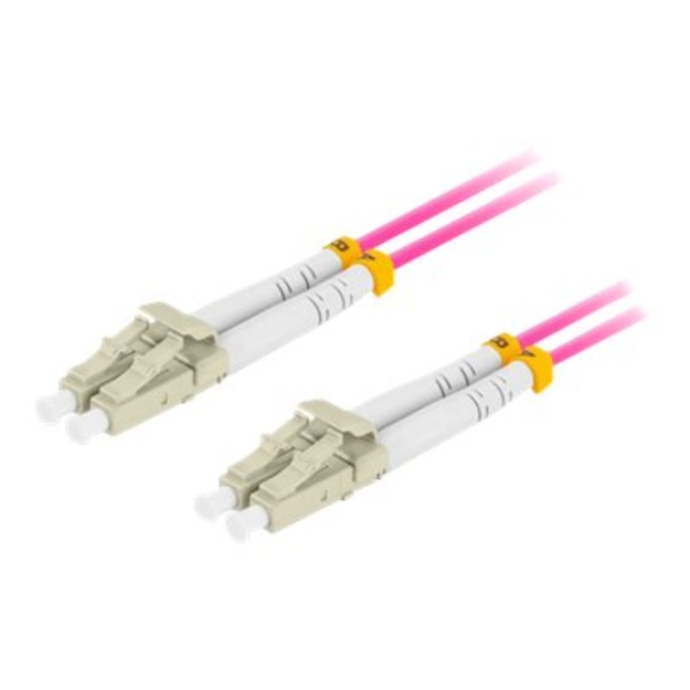 Šviesolaidinis patch kabelis LANBERG fiber optic MM LC/UPC-LC/UPC duplex 1m LSZH om4 50/125 3.0mm violet