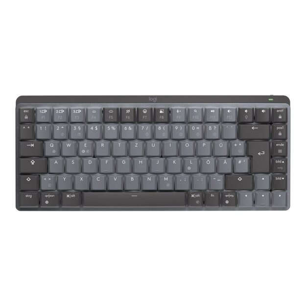 Belaidė klaviatūra LOGITECH MX Mechanical Mini Minimalist Wireless Illuminated - GRAPHITE - (US) INTL - 2.4GHZ/BT - N/A - EMEA - TACTILE