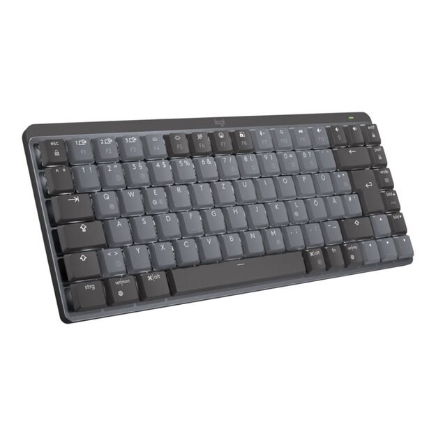 Belaidė klaviatūra LOGITECH MX Mechanical Mini Minimalist Wireless Illuminated - GRAPHITE - (US) INTL - 2.4GHZ/BT - N/A - EMEA - TACTILE