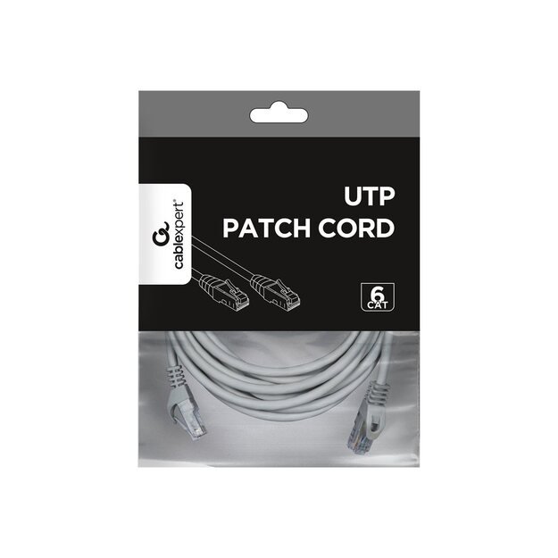 GEMBIRD PP6U-5M Gembird patchcord RJ45, cat.6, UTP, 5m, gray