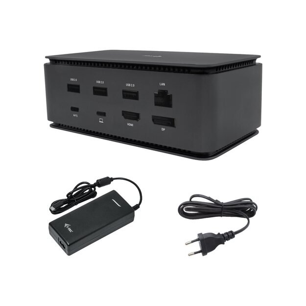 I-TEC USB4 Metal Docking station Dual 4K HDMI DP with Power Delivery 80W + Universal Charger 112W