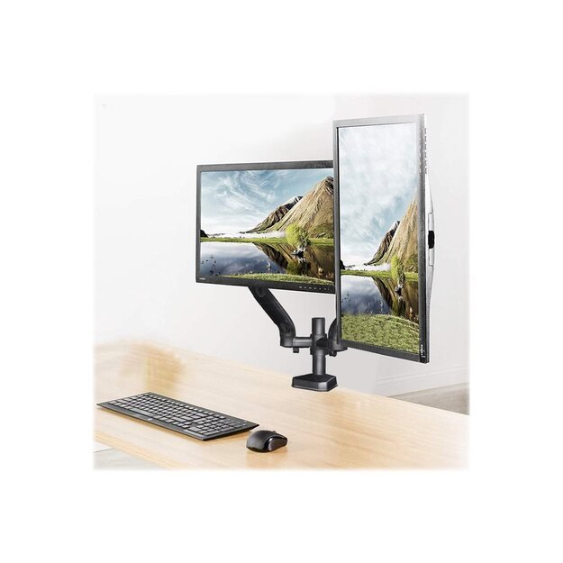 ART RAMM L-18GD ART Desk Holder on gas spring for 2 monitors LED/LCD 10-32 L-18GD 9kg 2xUSB3.0