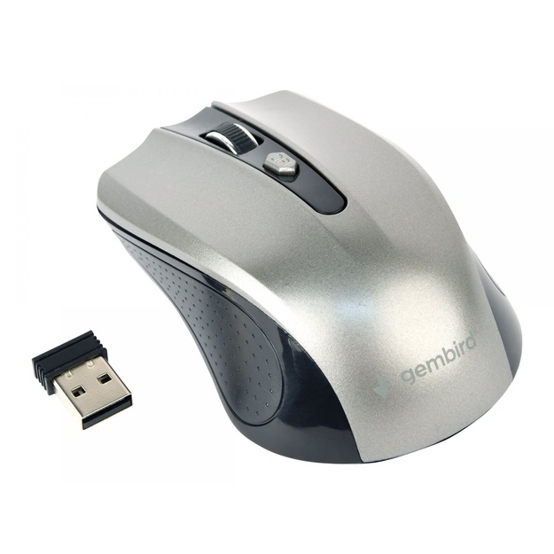 Kompiuterinė pelė belaidė GEMBIRD MUSW-4B-04-BG Gembird Wireless optical mouse MUSW-4B-04-BG, 1600 DPI, nano USB,black/spacegrey