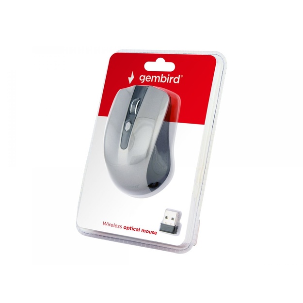 Kompiuterinė pelė belaidė GEMBIRD MUSW-4B-04-BG Gembird Wireless optical mouse MUSW-4B-04-BG, 1600 DPI, nano USB,black/spacegrey