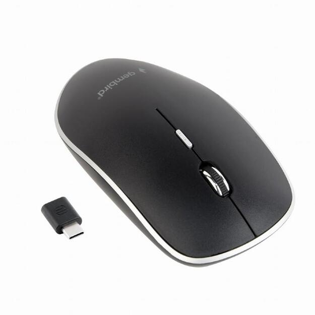 Kompiuterinė pelė belaidė MOUSE USB-C OPTICAL WRL BLACK/SILENT MUSW-4BSC-01 GEMBIRD