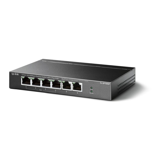 Komutatorius TP-LINK TL-SF1006P Desktop 6x10Base-T 100Base-TX PoE+ ports 4