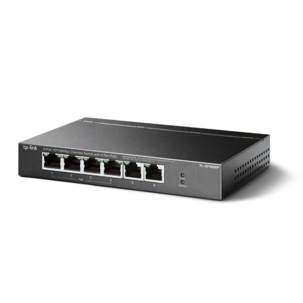 Komutatorius TP-LINK TL-SF1006P Desktop 6x10Base-T 100Base-TX PoE+ ports 4 5