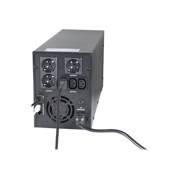 Nepertraukiamo maitinimo šaltinis UPS ENERGENIE EG-UPS-036 UPS with USB and LCD 3000VA 3x Schuko + 3x IEC socket black