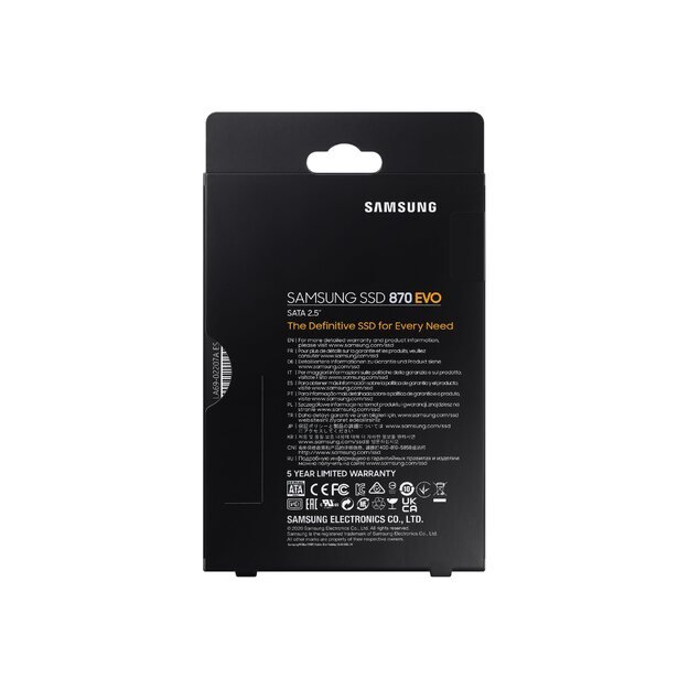 Kietasis diskas (SSD) vidinis SAMSUNG 870 EVO 500GB SATA III 2.5inch SSD 560MB/s read 530MB/s write
