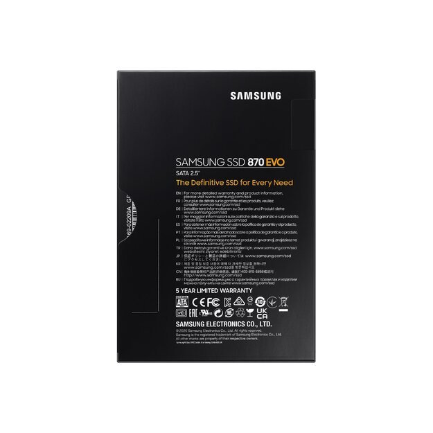 Kietasis diskas (SSD) vidinis SAMSUNG 870 EVO 250GB SATA III 2.5inch SSD 560MB/s read 530MB/s write 53