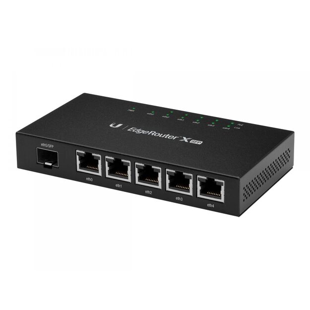 Maršrutizatorius UBIQUITI ER-X-SFP EdgeRouter ER-X-SFP 5 Gigabit RJ45 ports with passive PoE support 1xSFP