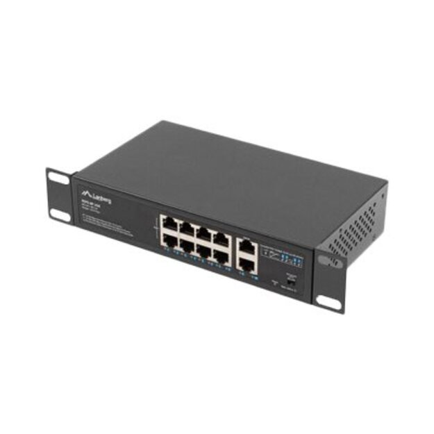 Komutatorius LANBERG switch PoE 19inch 10-port 100MB 8 ports PoE 30W/port max 120w RSFE-8P-2GE unmanaged 1