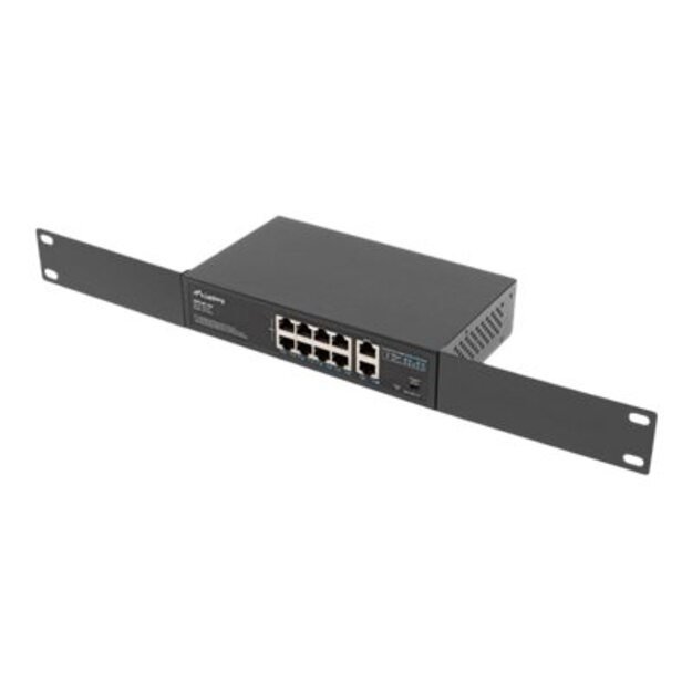 Komutatorius LANBERG switch PoE 19inch 10-port 100MB 8 ports PoE 30W/port max 120w RSFE-8P-2GE unmanaged 5