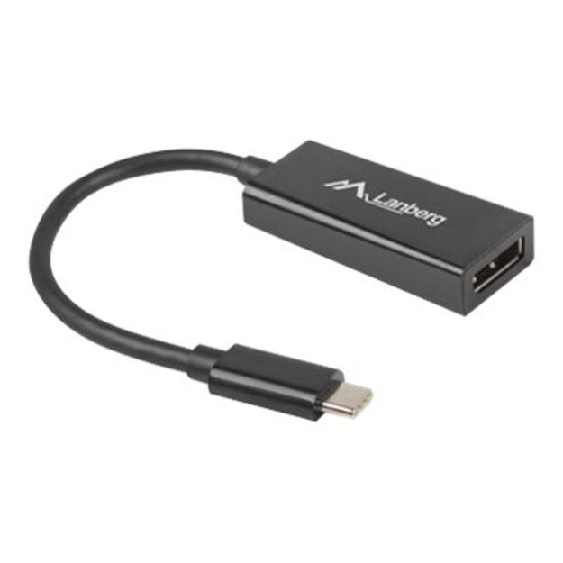 LANBERG AD-UC-DP-01 Lanberg adapter USB TYPE-C(M)-Displayport(F) 15cm Black