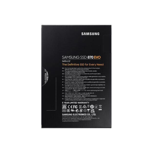 Kietasis diskas (SSD) vidinis SAMSUNG 870 EVO 4TB SATA III 2.5inch SSD 560MB/s read 530MB/s write