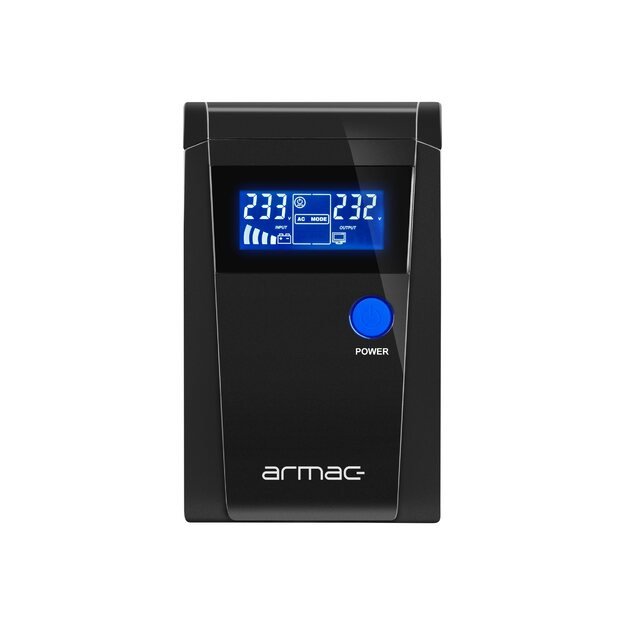 Nepertraukiamo maitinimo šaltinis UPS ARMAC O/650F/PSW Office Pure Sine Wave 650VA LCD 2x schuko 230V, metal case