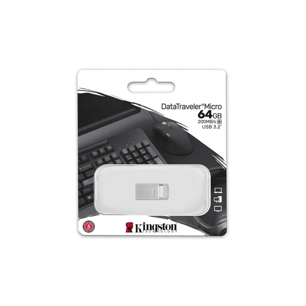 USB raktas MEMORY DRIVE FLASH USB3.2 64GB/MICRO DTMC3G2/64GB KINGSTON