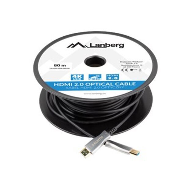 LANBERG HDMI v2.0 M/M cable 80m optical AOC black 13