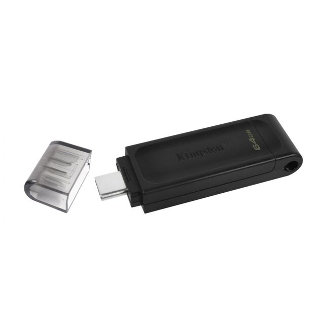 USB raktas MEMORY DRIVE FLASH USB-C 64GB/DT70/64GB KINGSTON 6