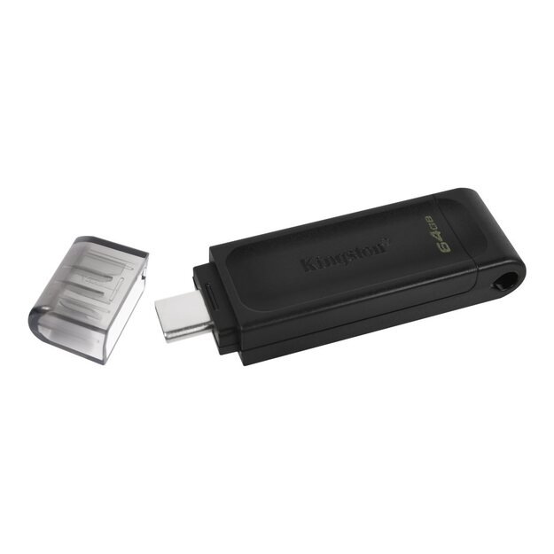 USB raktas MEMORY DRIVE FLASH USB-C 64GB/DT70/64GB KINGSTON